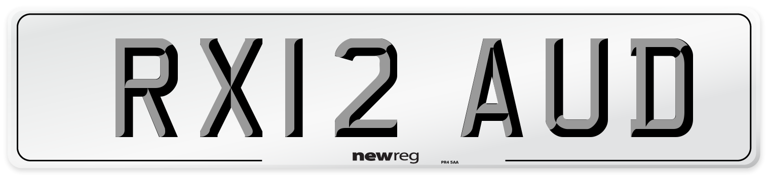 RX12 AUD Number Plate from New Reg